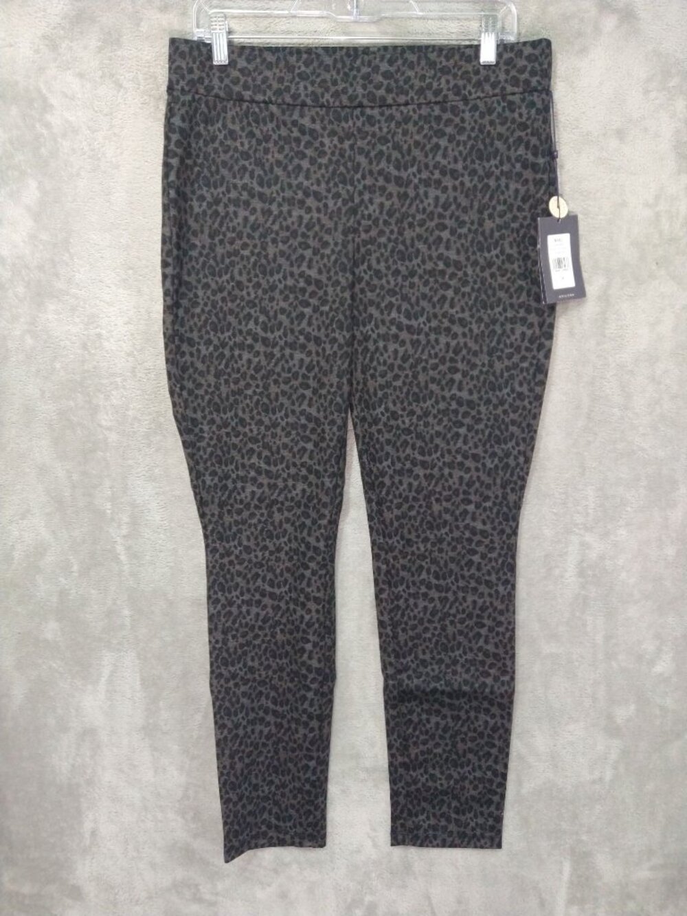 NYDJ Pants Womens 8 Gray Cheetah Ponte Legging Stretch High Rise Lift Tuck